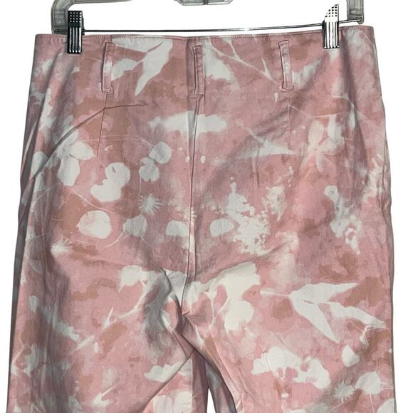 Anthropologie Pink Floral Straight Leg Pants – Size 8 – Cotton Stretch - Picture 4 of 8
